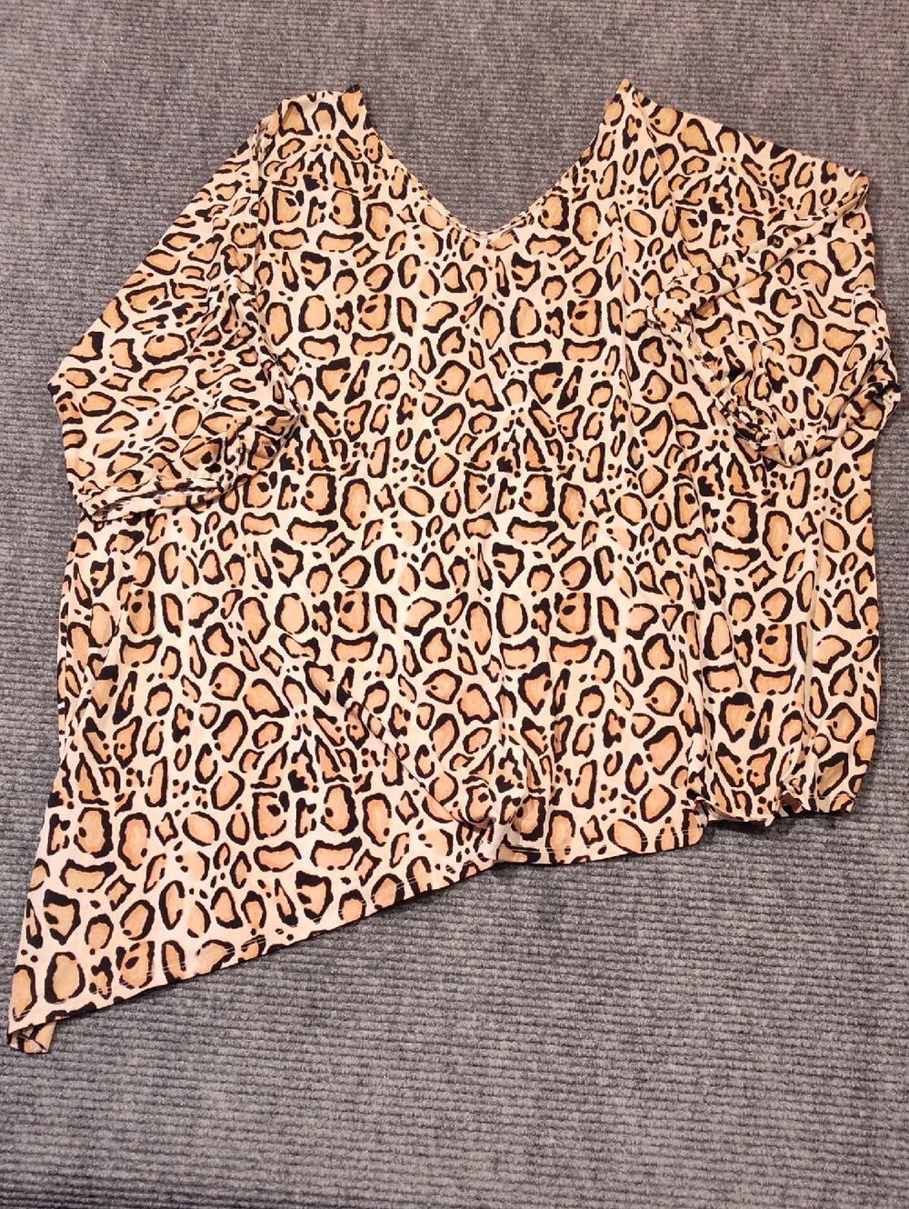 Lane Bryant Leopard Print V-Neck Blouse - Beige & Black